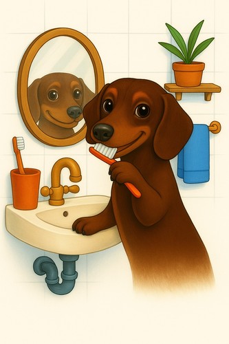 Chocolate dachshund bathroom - chocolate,