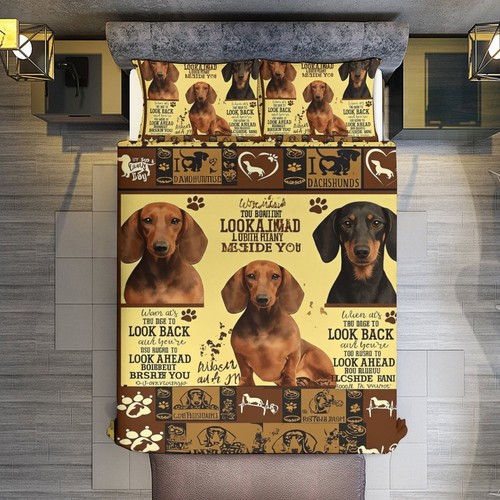 Dachshund quilt bedding - bedding, set