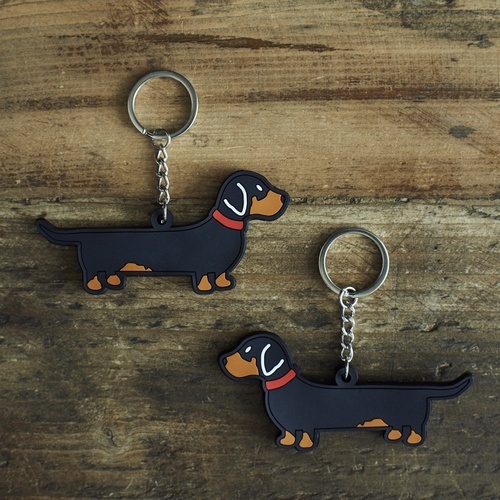 Single dachshund keyring gift - single,