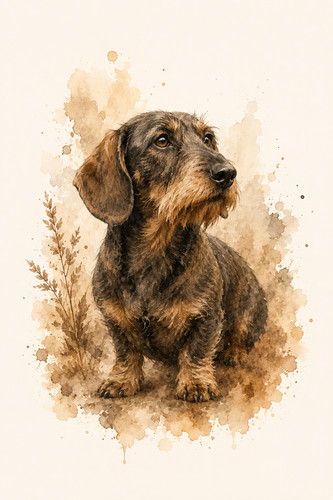 Wirehaired dachshund dog - wirehaired,