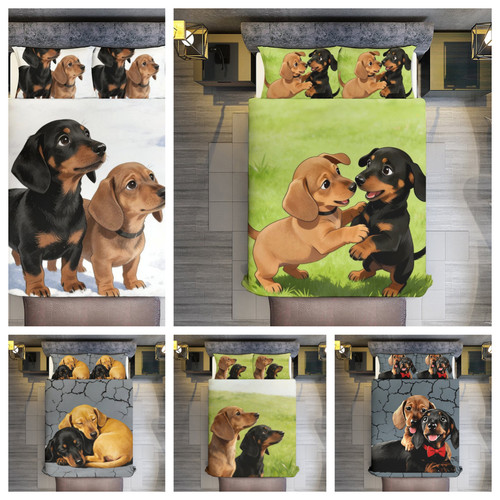 Dachshund bedding set single - dachshund,