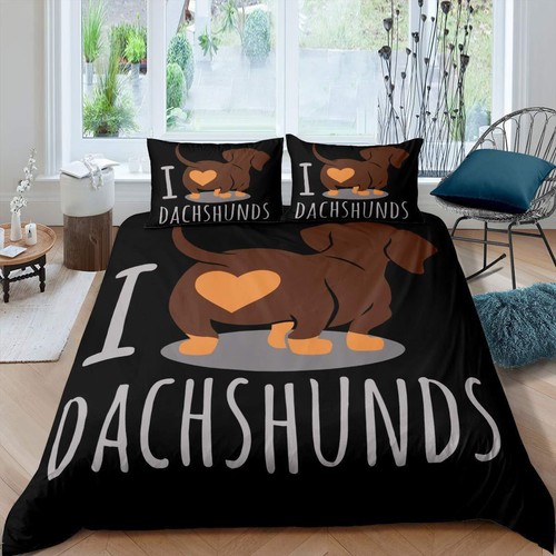 Dachshund bedding set cartoon - dachshund,
