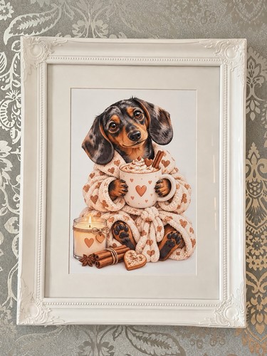 Dachshund puppy wall - dachshund, art