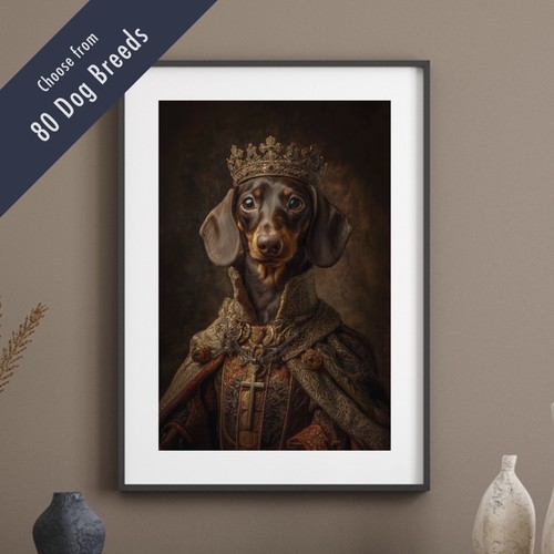 Royal dog portrait print - portrait, –