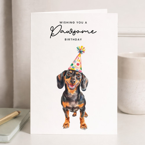 Dachshund birthday card - birthday, –