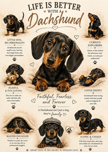 Dachshund print life is - print,
