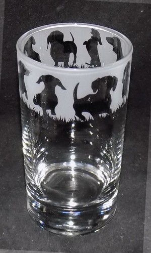 New dachshund hand etched - new,